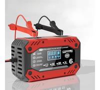 Chargeur de Batterie 6A 12V, Chargeur pour Auto Moto Intelligent avec Écran Tactile LCD, Compensation de Température, Mode de Réparation, Ideal pour Moto, Voiture, Tondeuse à Gazon