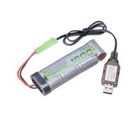 Chargeur de Batterie 7S 2/3A 8.4V 1600mAh, Compatible for AIT GS MP5, Scar, M249, M240B, M60, G36(Set A)