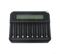 Chargeur de batterie à 8 emplacements, 8 piles AA AAA rechargeables avec écran LCD et charge rapide de type C pour le chargement simultané de plusieurs appareils, pour une utilisation à la maison et
