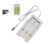 Chargeur de batterie AA - Chargeur de batterie AA à 3 baies, entrée USB, conception de fente indépendante de charge rapide, compatible avec batteries rechargeables NiMH de 1,2 V, dispositif de charge