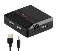 Chargeur de Batterie au Lithium 3,7V, USB Universel 5 à 1, Compatible avec Hubsan, WLtoys, UDI, JXD, Syma, Holy Stone, Hélicoptère RC, Quadcopter, Protection Surcharge & Court-Circuit, Compact