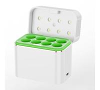 Chargeur de batterie au lithium AA AAA - Boîtier de batterie rechargeable USB C pour 5 à 7 cellules de taille - 1,5 V - Tension constante - 8 emplacements - Protection contre la surchauffe - Blanc