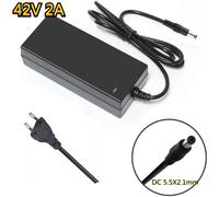 Chargeur de batterie au Lithium intelligent DC42V 2A, 5.5x2.1mm DC pour 36V 10s 8AH 10AH 12AH 20AH, Charge de roue d'équilibre pour voiture électrique Hoverboard