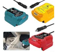 Chargeur de batterie au lithium pour voiture, options de charge rapide, compatible avec différents modèles DEWALT (jaune)