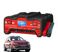 Chargeur de Batterie Automobile - 12 V 24 V Compatible Plomb-Acide, Camion de avec LCD Portable | Conception Intelligente entièrement Automatique Chargez Les Batteries en Toute sécurité pour
