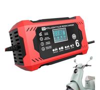 Chargeur de batterie automobile - Chargeur de voiture intelligente, mainteneur de batterie 12V | Unité de charge intelligente avec affichage LCD, caractéristiques de sécurité pour une restauration eff