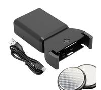 Chargeur de batterie bouton - Chargeur USB pour batteries rechargeables LIR2032, LIR1632, LIR225, LIR2016, LIR232H - Charge de batterie de type bouton lithium-ion rechargeable, avec câble de charge