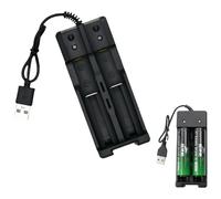 Chargeur de Batterie Chargeur de Batterie Li-ION à Affichage LCD, Chargeur Intelligent avec Charge Rapide, 2 Fentes Indépendantes pour Batteries Li-ION 3.7V, 26650/18650/14500/16340 et Autres Types