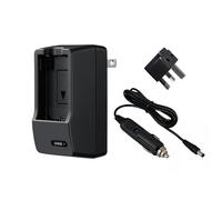Chargeur de batterie compatible avec Kodak PIXPRO FZ55. Tension universelle (100-240 V), design compact portable, prise rabattable (chargeur de voiture et adaptateur prise britannique)