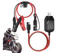 Chargeur de batterie de moto, chargeur de batterie USB 12 V, avec puissance de charge, dispositif de maintien de la batterie, convient pour bateau et marine, voiture, extérieur, automobile, remorque