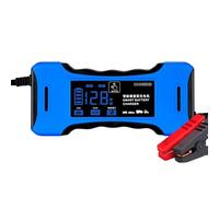 Chargeur de batterie de véhicule - 12 V 24 V - Chargeur intelligent portable avec écran LCD - Accessoire de voiture - Protection de charge intelligente - Désulfateur de viande automobile pour moto