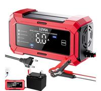 Chargeur de batterie de véhicule 12 V - Chargeur de batterie intelligent pour voiture - Arrêt automatique - Support de chargeur pour voiture, bateau, entretien quotidien, camion