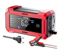 Chargeur de batterie de voiture 12 V avec 8 protections - Arrêt automatique pour camion, moto et camping-car - Convient pour les voyages dans le monde entier et charge rapide