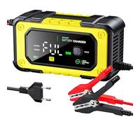 Chargeur de batterie de voiture 12 V et 7 A | Outil de charge avec écran LCD couleur et gonfleur pour voiture, moto, camionnette, pour véhicules automobiles et bateaux