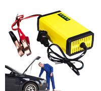 Chargeur de batterie de voiture 12 V - Jaune - Chargeur de batterie automatique - Multi-fonction - Pour motocyclette lawn mower, moto - Charge rapide - Haute efficacité