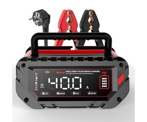 Chargeur de batterie de voiture 40A 6V/12V/24V - Haisito Chargeur intelligent avec écran LCD, soignant de batterie, charge de maintien et désulfatation pour AGM, lithium, LiFePO4, plomb-acide (moto