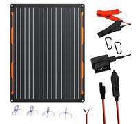 Chargeur de Batterie de Voiture Solaire 12V 20W Module Panneau Solaire | IP67 étanche Portable Chargeur de Batterie SAE Câble de Connexion pour Voiture, Bateau, Moto, Remorque, RV mari etc