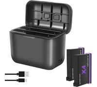 Chargeur De Batterie Double + 2 Batteries Pour Insta360 X4 - Sac De Rangement De Batterie Avec Câble Usb De Type C - Prend En Charge Le Protocole De Charge Rapide Pd3.0/Pd2.0[Z494]