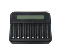 Chargeur de batterie intelligent à 8 emplacements pour piles au lithium rechargeables AA AAA avec écran LCD de type C Station de charge rapide pour la maison, les voyages, le bureau