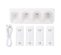 Chargeur de Batterie Intelligent à Quatre Emplacements 2800mah | Abs Blanc, Voyant LED Intégré, Charge Simultanée, Capot Remplacé, pour Manette de Console de Jeu
