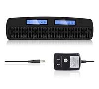 Chargeur de batterie intelligent LCD à 24 emplacements pour piles rechargeables AA/AAA NiMH/NiCd - Chargeur de batterie intelligent multiple avec adaptateur mural AC