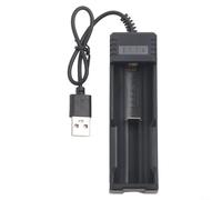 Chargeur de batterie intelligent USB pour cellules de 3,7 V, station de charge intelligente à double fente avec indicateur LED pour batteries 14500 26650 16340 10440 (fente unique)