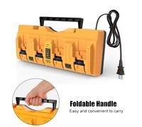 Chargeur de batterie Li-ion DCB104 4 ports 3A pour DeWalt 10.8V 12V 14.4V 18V 20V FlexVolt 20V 60V DCB127 DCB105 DCB118 DCB112 EU Plug