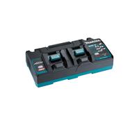 Chargeur de batterie Makita 191N09-8 Double Port Li-Ion 18V 625W - Compatible Makita, Couleur Turquoise, Câble 2m, Dimensions 353x176x100mm