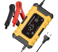 Chargeur de Batterie Moto 12V6A Chargeur de Batterie Automatique Intelligent Chargeur de Batterie Portable Chargeur de Trickle Désulfateur de Batterie