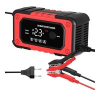 Chargeur de Batterie pour Automobile | 12V 6A Chargeur Intelligent d'entretien | Affichage LCD Automatique Dessulfateur | Usage Stationnaire Routage Maritime Extérieur Garage