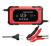 Chargeur de Batterie pour Automobile | 12V 6A Chargeur Intelligent d'entretien | Affichage LCD Désulfateur Automatique | Usage Stationnaire Routage Maritime Extérieur Garage