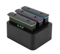 Chargeur de Batterie pour Caméra d'action, Indicateur LED, Charge Rapide et Sûre, Chargeur de Caméra USB à 3 Canaux, Hub de Charge de Batterie pour Caméra d'action X4