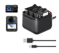 Chargeur de Batterie pour DJI Osmo 360/ pour Action5 Pro, boîtier de Recharge avec Cordon, kit de Recharge, Chargeur Rapide à 3 emplacements