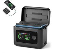 Chargeur de batterie pour Insta360 X5, boîtier de charge rapide pour Insta360 X5, 27 W Hub de chargeur bidirectionnel avec écran LCD, charge simultanée de 2 batteries (sans les piles)