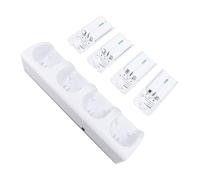 Chargeur de Batterie pour Télécommande Wii, Station de 4 en 1 avec 4 Batteries Rechargeables, 4 Piles de Rechange 2800 MAh, Télécommande Non Incluse (White)
