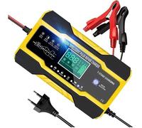 Chargeur de Batterie pour Voiture Auto Moto 10A 12V/24V Chargeur Intelligent avec Compensation de Température avec LCD Tactile