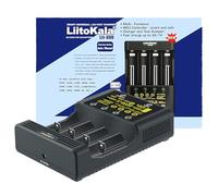 Chargeur de Batterie Rapide MXJFYY Liitokala Lii-600 avec écran LCD et Commande Tactile, Chargeur Rapide 18650 à 4 emplacements avec Adaptateur 12 V 5 A pour Li-ION/Ni-MH/Ni-CD 14500 21700 AA AAA