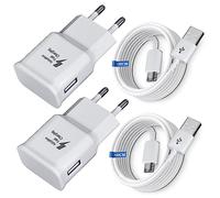 Chargeur de Batterie Rapide pour Téléphone Portable Samsung, (2-Pack) Chargeur USB avec Câble de Charge USB Type C pour Samsung Galaxy S8, S8 Plus, S9, S10, A13, A20, A30, A40, A50, M40, Note 8