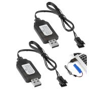 Chargeur de batterie RC 7,4 V LiPo, câble USB avec fiche SM-3 broches, protection contre les surcharges, les courts-circuits, indicateur de charge LED pour voitures télécommandées, drones