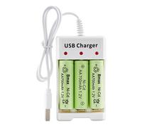 Chargeur de batterie rechargeable AA - Base de charge, fente de charge indépendante, chargeur intelligent USB à 3 baies pour batteries rechargeables de jouet (taille AA/AAA)