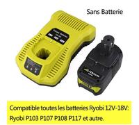 Chargeur de Batterie - Ryobi - P103 P107 P108 P117 - 12V-18V - Prise EU - Protection Surchauffe