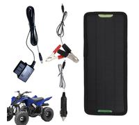 Chargeur de batterie solaire de voiture - Kit de charge de panneau solaire, kit de charge d'entretien étanche de 12,6 pouces | panneau d'alimentation 5W 12V, pince crocodile et fonctionnalité d'instal