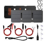 Chargeur de batterie solaire Flexsolar 15 W - Module solaire, panneau solaire étanche IP67 - Chargeur de batterie portable avec câble USB DC SAE pour voiture, bateau, moto, remorque, etc., camping-car