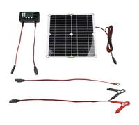 Chargeur de batterie solaire MPPT 20 W 12 V, panneau PET avec contrôleur de charge intelligent empêche la surcharge, comprend une pince de batterie et un câble, pour l'entretien de voiture