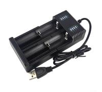 Chargeur de batterie USB 1/2/4 pour batteries au lithium 21700 14500 26650, station de charge Li-Ion avec protection IC, télescopique (2 emplacements)