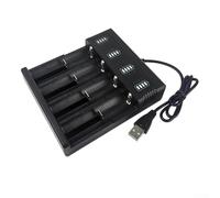 Chargeur de batterie USB 1/2/4 pour batteries au lithium 21700 14500 26650, station de charge Li-Ion avec protection IC, télescopique (4 emplacements)