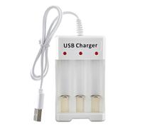 Chargeur de batterie USB à 3 emplacements - Base de charge AA AAA 1,2 V NiMH, 83 x 24 x 50 mm, appareil intelligent à haute vitesse avec témoin, protection contre les surtensions, station