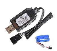 Chargeur de batterie USB au lithium - Câble 7,4 V 1000 mA - Détection automatique - Fil de charge rapide pour batterie de drone, pack d'avion RC, adaptateur d'alimentation jouet SM-2P SM-3P SM-4P