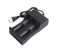 Chargeur de batterie USB pour batteries au lithium 14500, 16340, 18350, 26650 et 3,7 V - Double fente, protection IC, indicateurs LED rouge/vert (fente unique)