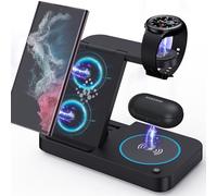 Chargeur de bureau multifonction 3 en 1 pliable et portable sans fil universel adapté pour téléphone/montre Samsung/écouteurs. Charge rapide et sûre sans blesser la machine (noir)